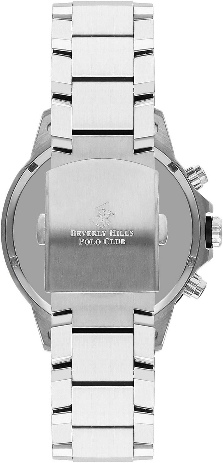 BEVERLY HILLS POLO CLUB  Мужские часы, кварцевый механизм, сталь, 45 мм