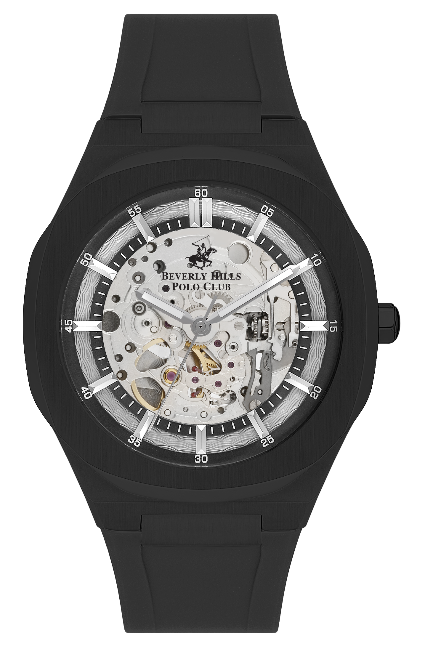 BEVERLY HILLS POLO CLUB   часы, автоматический механизм, сталь с покрытием, 43 мм