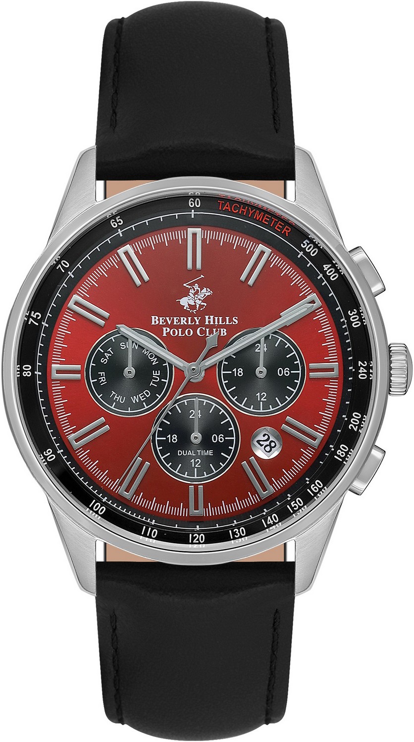 BEVERLY HILLS POLO CLUB  Мужские часы, кварцевый механизм, сталь, 43 мм
