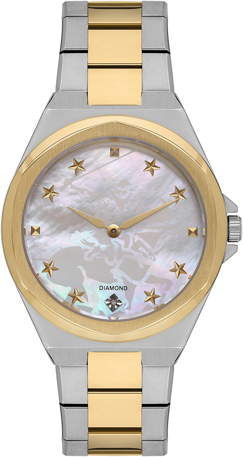 BEVERLY HILLS POLO CLUB  Женские часы, кварцевый механизм, сталь с покрытием, 37 мм