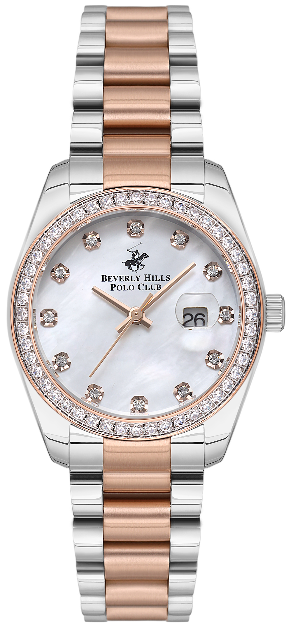 BEVERLY HILLS POLO CLUB  Женские часы, кварцевый механизм, сталь с покрытием, 31 мм
