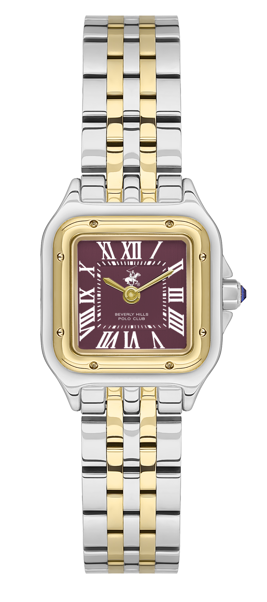 BEVERLY HILLS POLO CLUB   часы, кварцевый механизм, суперметалл с покрытием, 22х30 мм