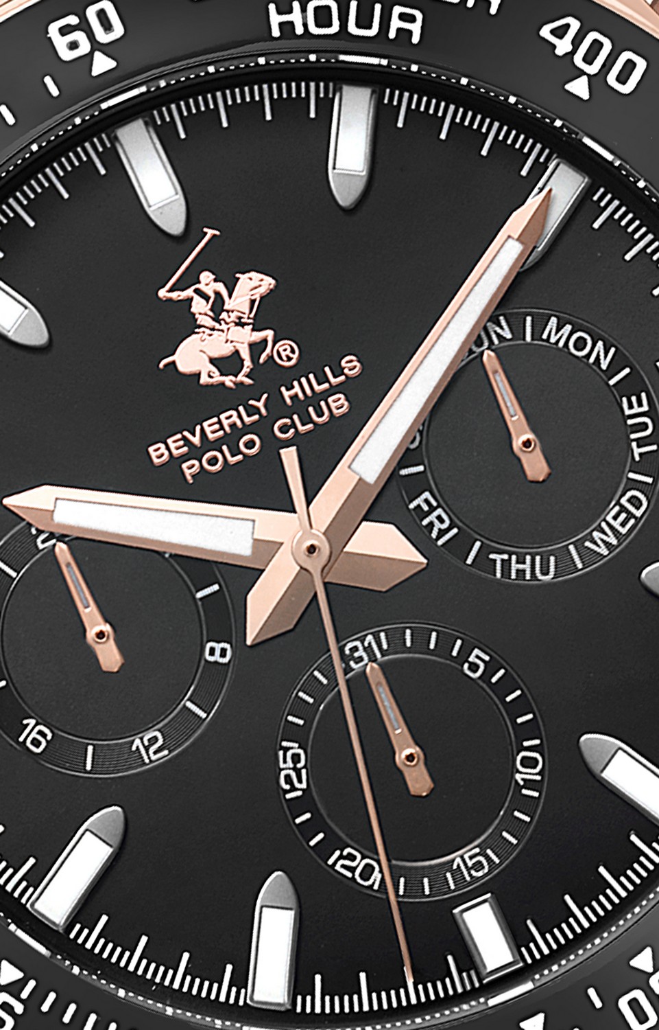 BEVERLY HILLS POLO CLUB  Мужские часы, кварцевый механизм, сталь с покрытием, 42 мм