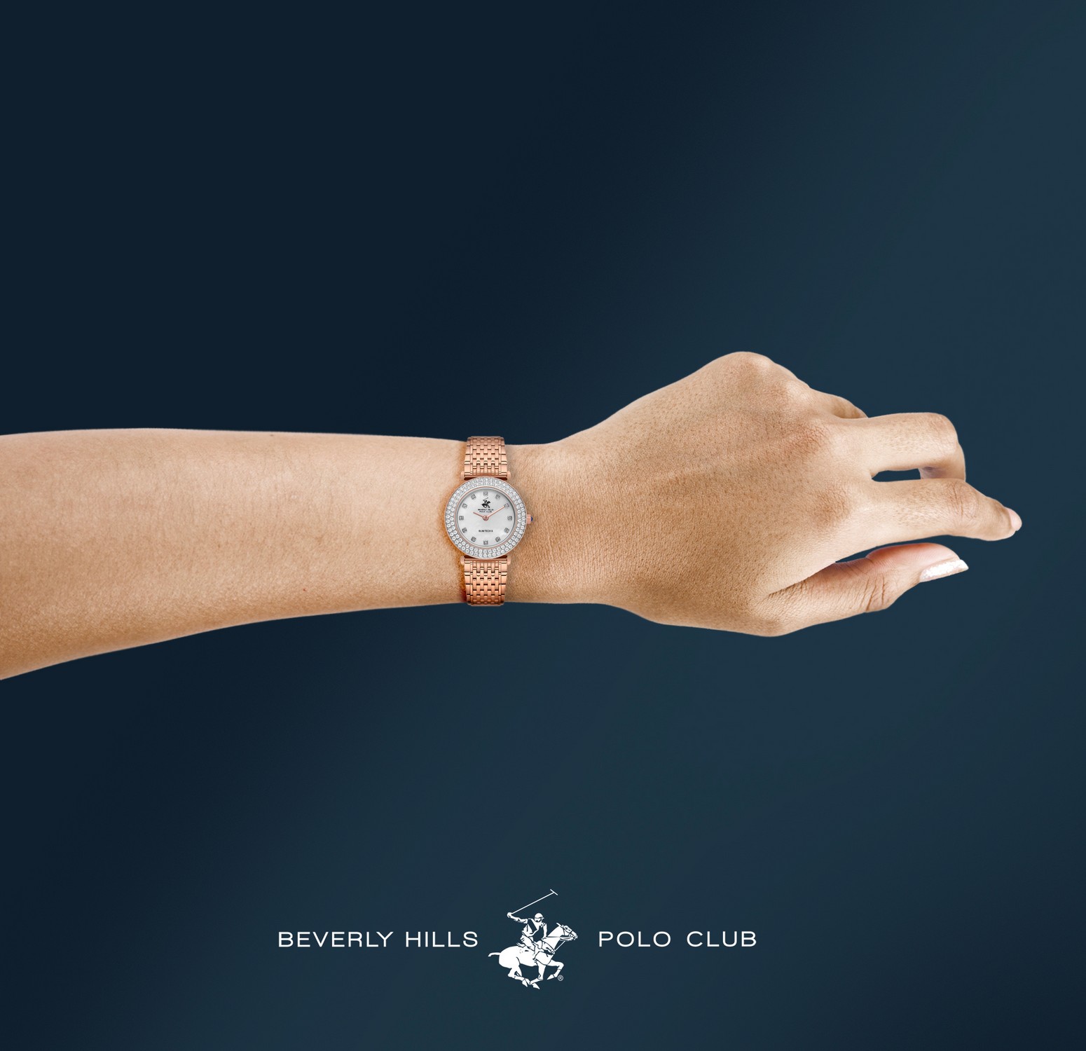 BEVERLY HILLS POLO CLUB  Женские часы, кварцевый механизм, суперметалл с покрытием, 30 мм
