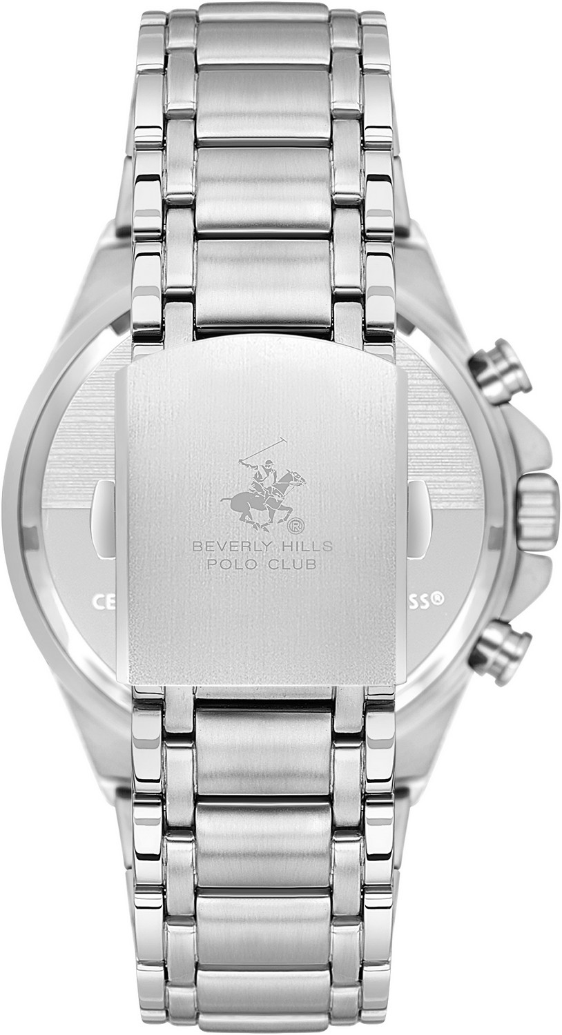 BEVERLY HILLS POLO CLUB  Мужские часы, кварцевый механизм, сталь, 44 мм