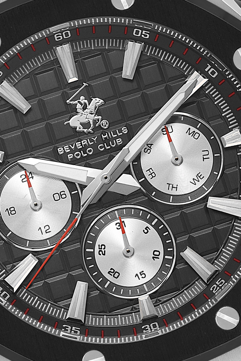 BEVERLY HILLS POLO CLUB  Мужские часы, кварцевый механизм, сталь с покрытием, 45,5 мм