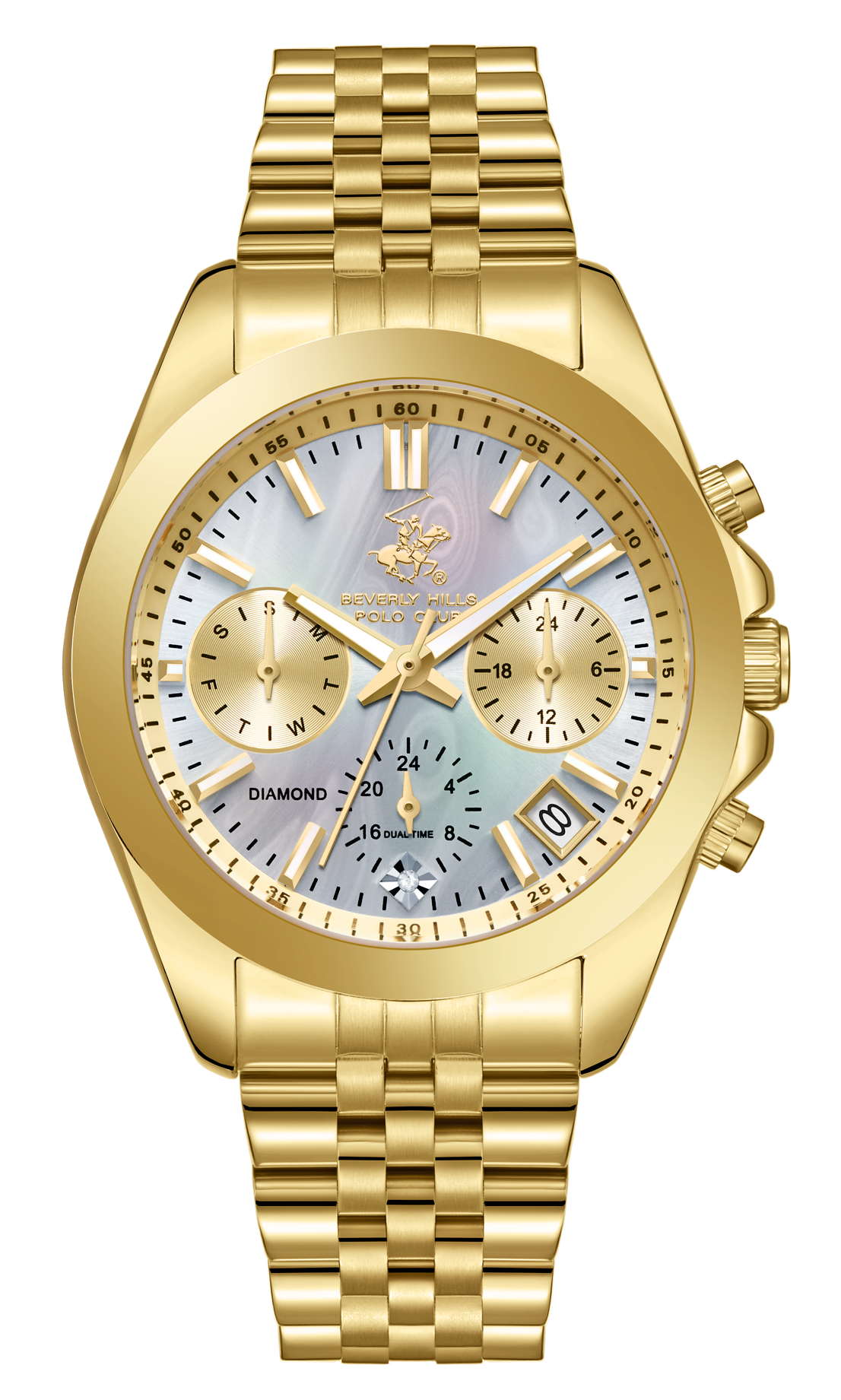 BEVERLY HILLS POLO CLUB   часы, кварцевый механизм, суперметалл с покрытием, 35 мм