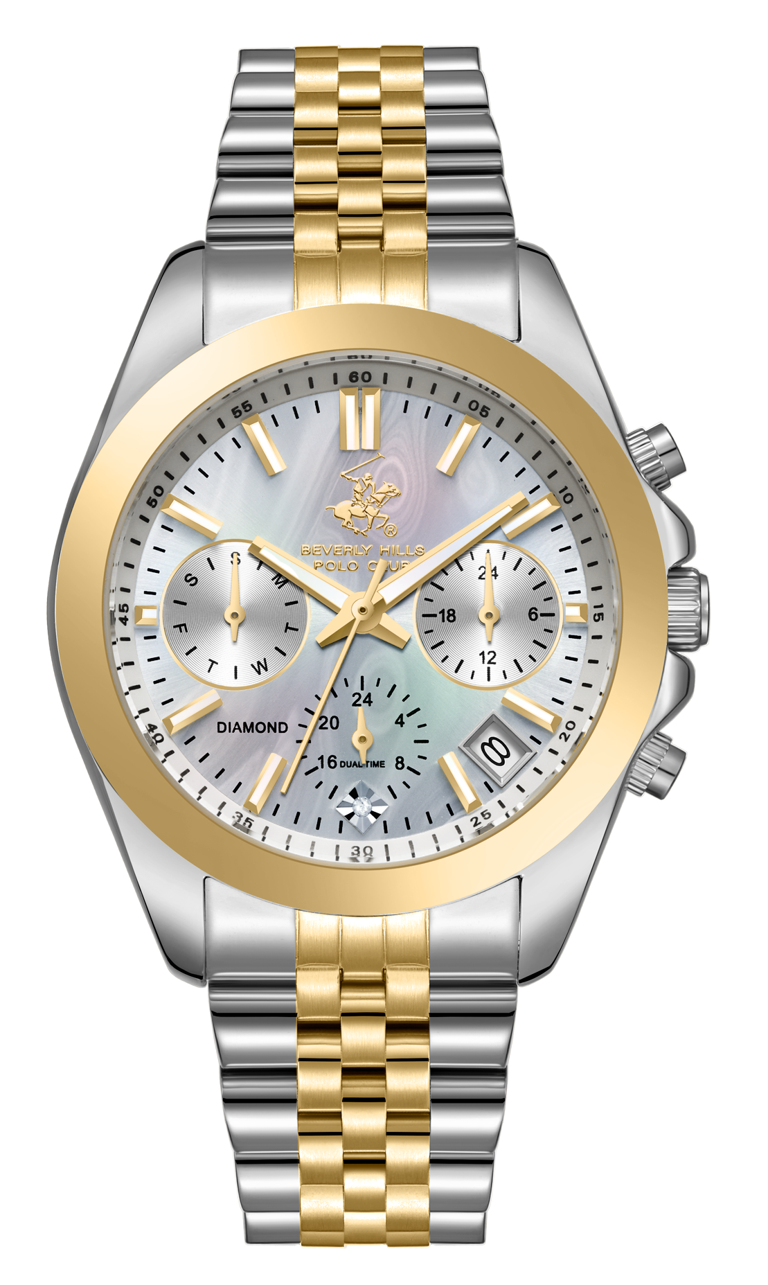 BEVERLY HILLS POLO CLUB   часы, кварцевый механизм, суперметалл с покрытием, 35 мм