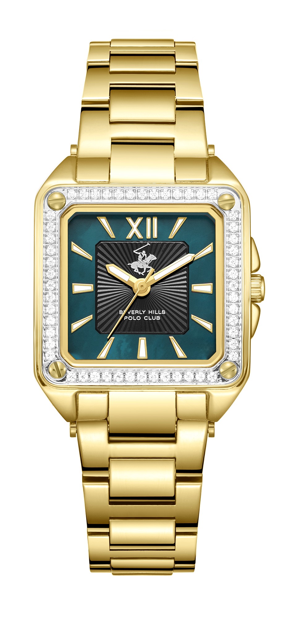 BEVERLY HILLS POLO CLUB   часы, кварцевый механизм, суперметалл с покрытием, 26х31,5 мм