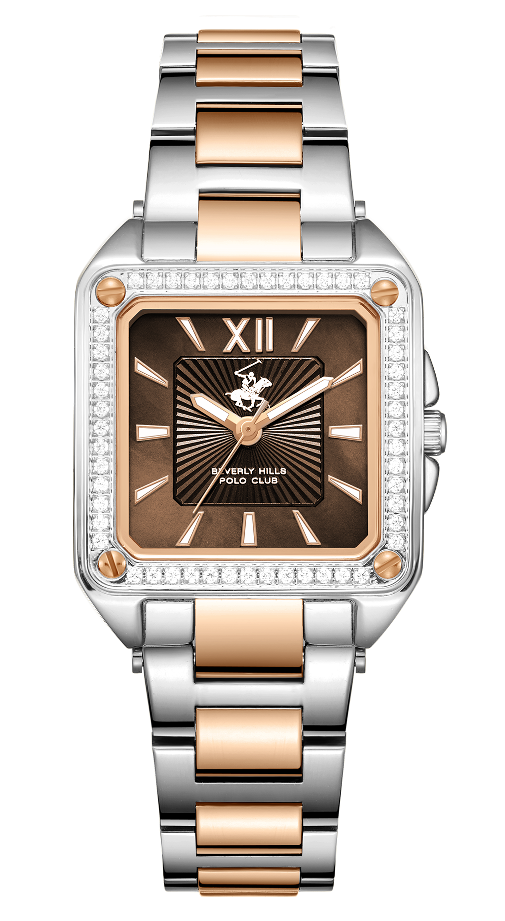 BEVERLY HILLS POLO CLUB   часы, кварцевый механизм, суперметалл с покрытием, 26х31,5 мм