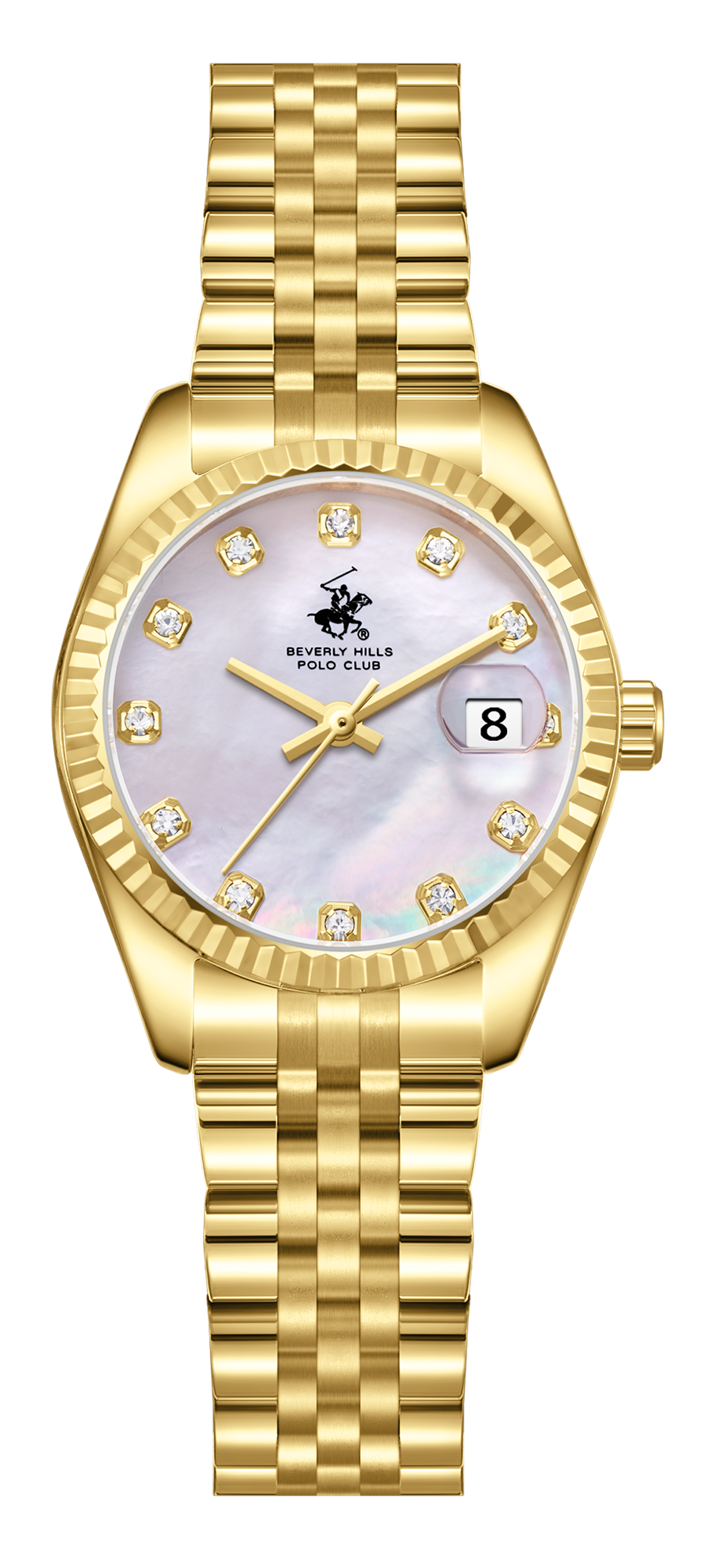 BEVERLY HILLS POLO CLUB  Женские часы, кварцевый механизм, сталь с покрытием, 28 мм