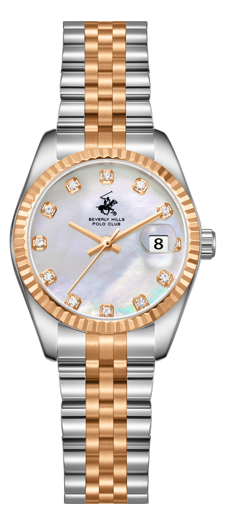 BEVERLY HILLS POLO CLUB  Женские часы, кварцевый механизм, сталь с покрытием, 28 мм