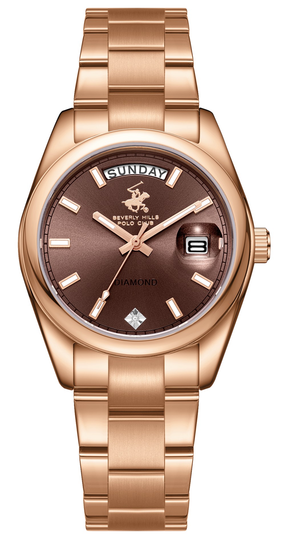 BEVERLY HILLS POLO CLUB   часы, кварцевый механизм, сталь с покрытием, 34 мм