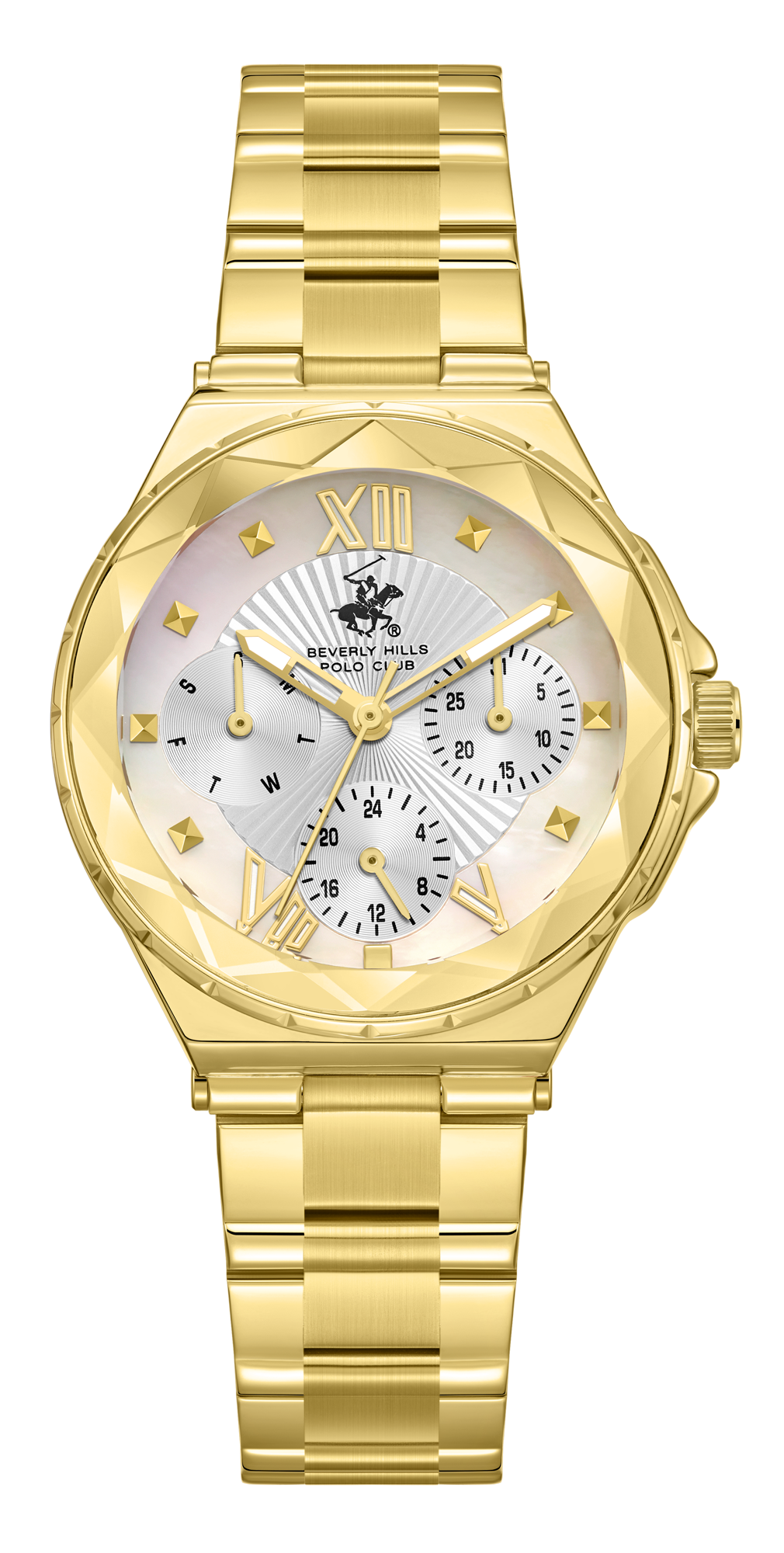 BEVERLY HILLS POLO CLUB  Женские часы, кварцевый механизм, сталь с покрытием, 32 мм