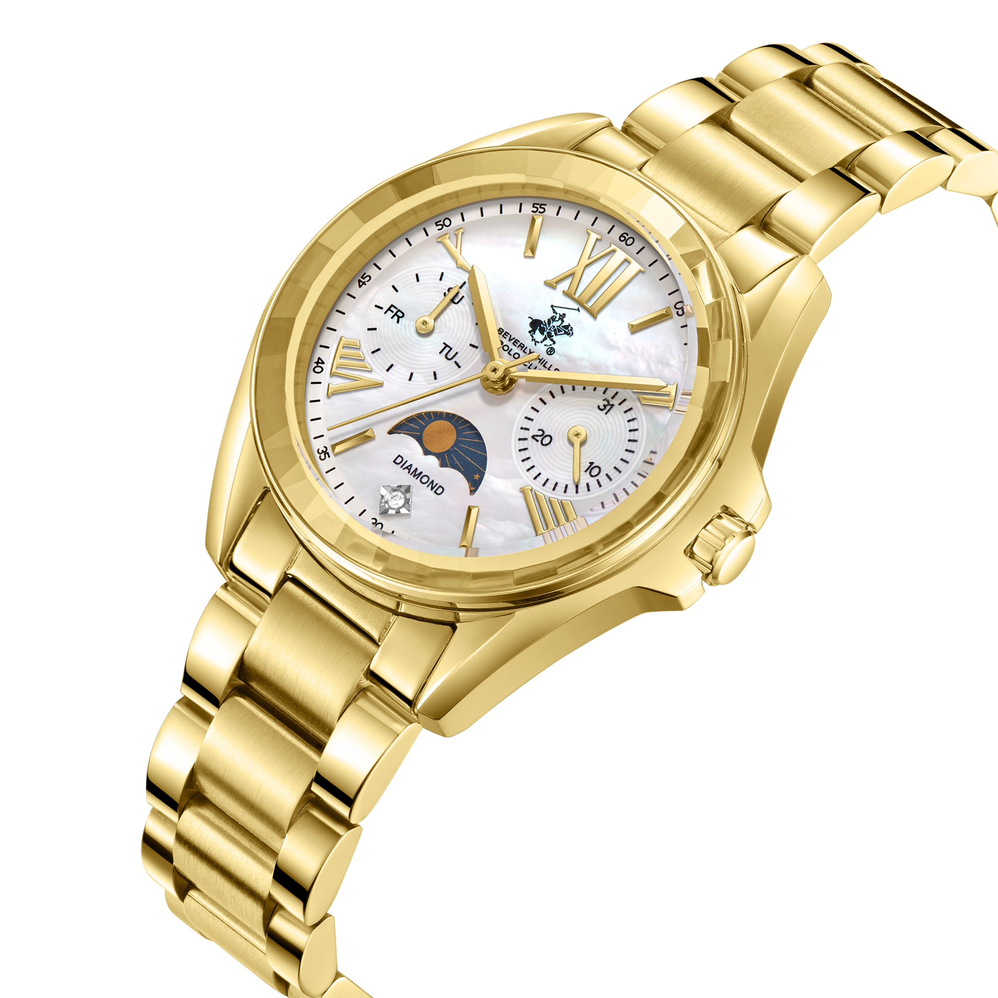 BEVERLY HILLS POLO CLUB  Женские часы, кварцевый механизм, сталь с покрытием, 33 мм