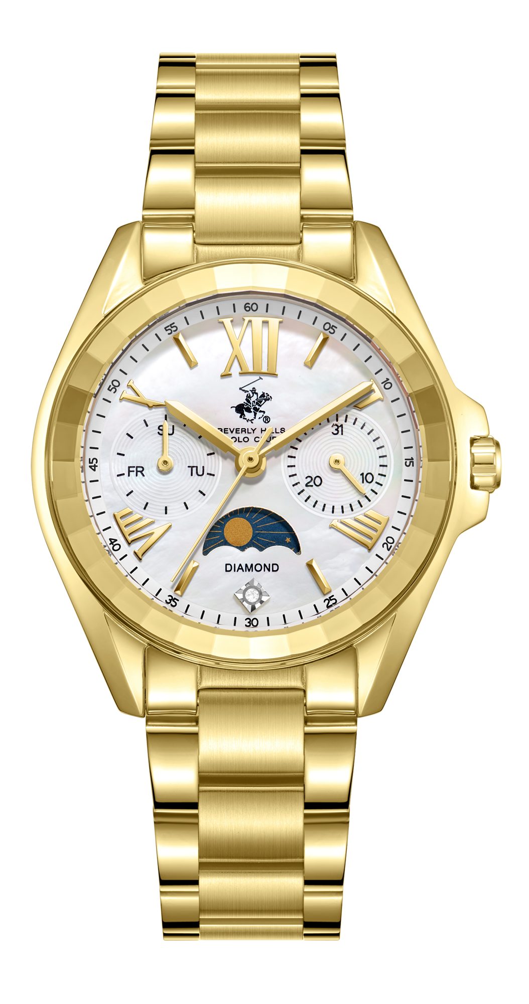 BEVERLY HILLS POLO CLUB  Женские часы, кварцевый механизм, сталь с покрытием, 33 мм