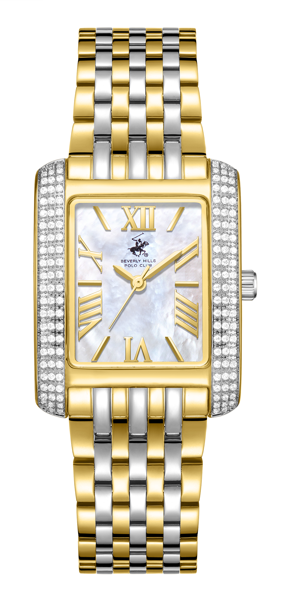 BEVERLY HILLS POLO CLUB  Женские часы, кварцевый механизм, сталь с покрытием, 26,5х33,5 мм