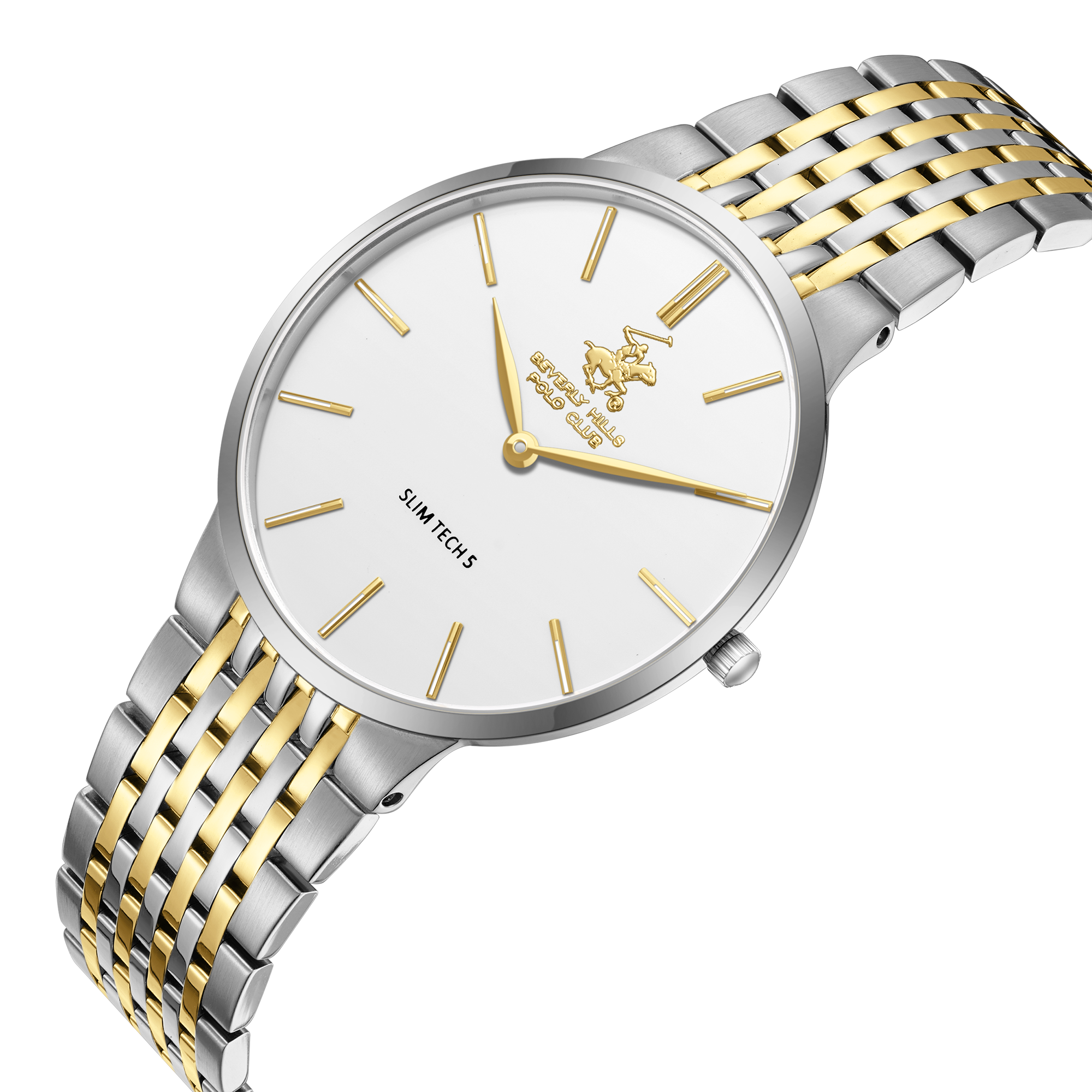 BEVERLY HILLS POLO CLUB  Мужские часы, кварцевый механизм, сталь с покрытием, 39 мм