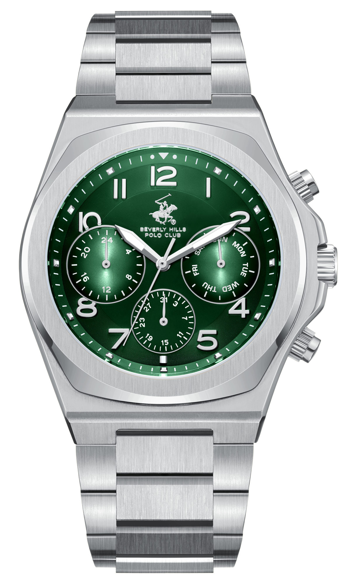 BEVERLY HILLS POLO CLUB  Мужские часы, кварцевый механизм, сталь, 42 мм