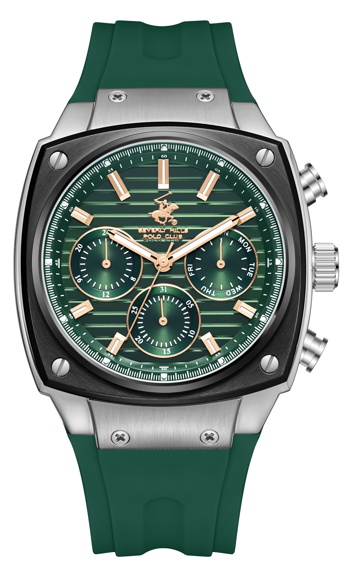 BEVERLY HILLS POLO CLUB  Мужские часы, кварцевый механизм, сталь с покрытием, 43 мм