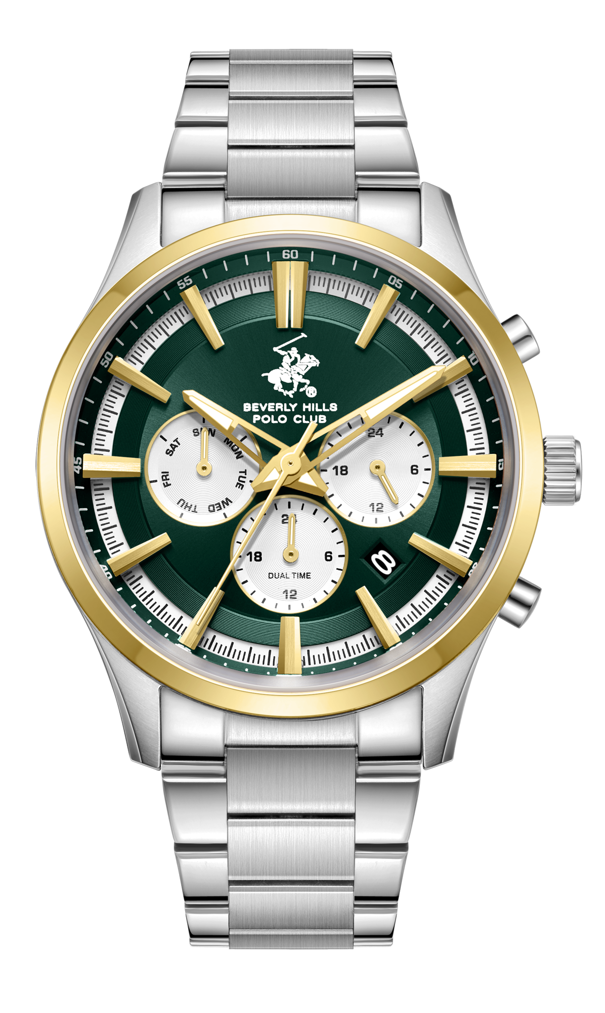 BEVERLY HILLS POLO CLUB  Мужские часы, кварцевый механизм, сталь с покрытием, 42,5 мм