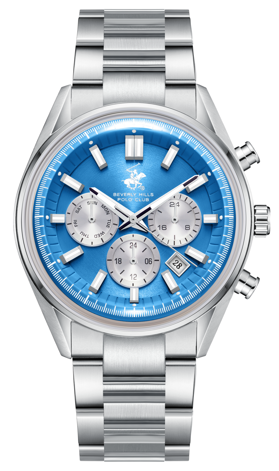 BEVERLY HILLS POLO CLUB  Мужские часы, кварцевый механизм, сталь, 42,5 мм