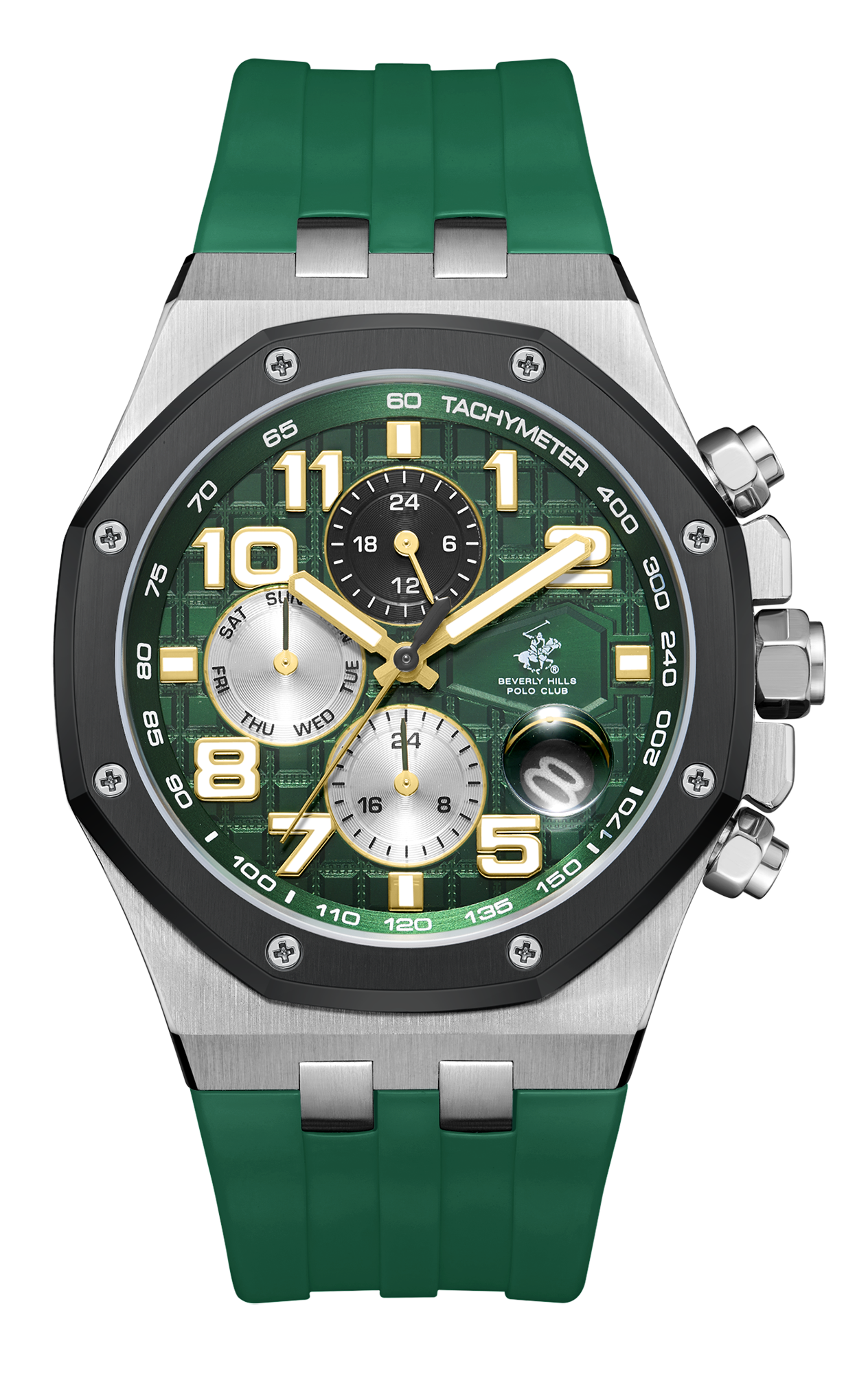 BEVERLY HILLS POLO CLUB  Мужские часы, кварцевый механизм, сталь с покрытием, 42 мм