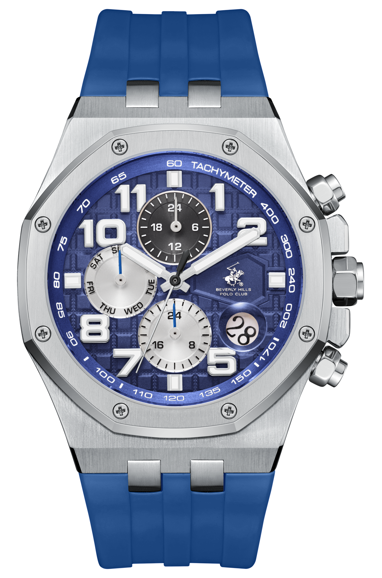 BEVERLY HILLS POLO CLUB  Мужские часы, кварцевый механизм, сталь, 42 мм
