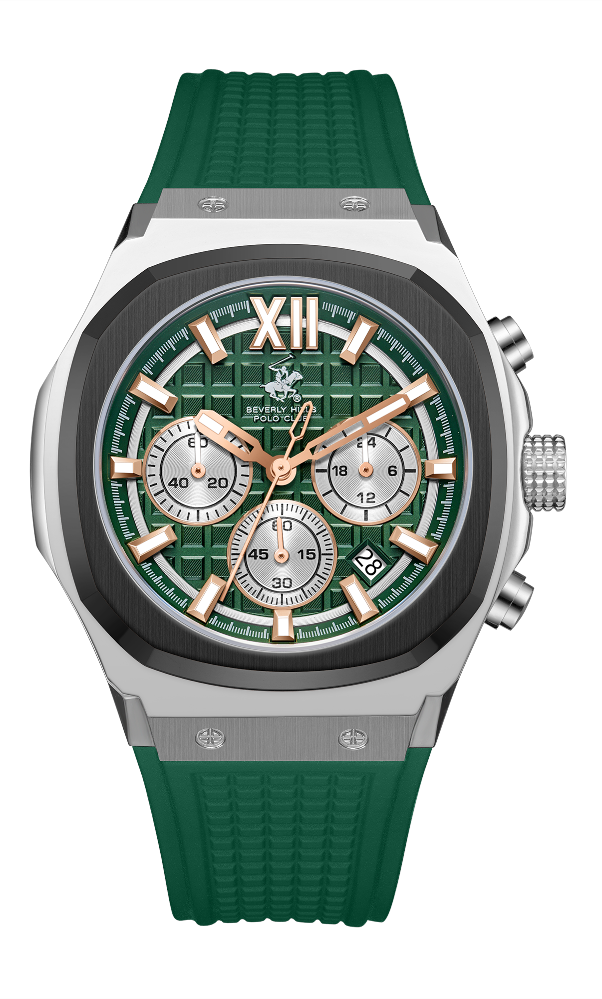 BEVERLY HILLS POLO CLUB  Мужские часы, кварцевый механизм, сталь с покрытием, 45,5 мм