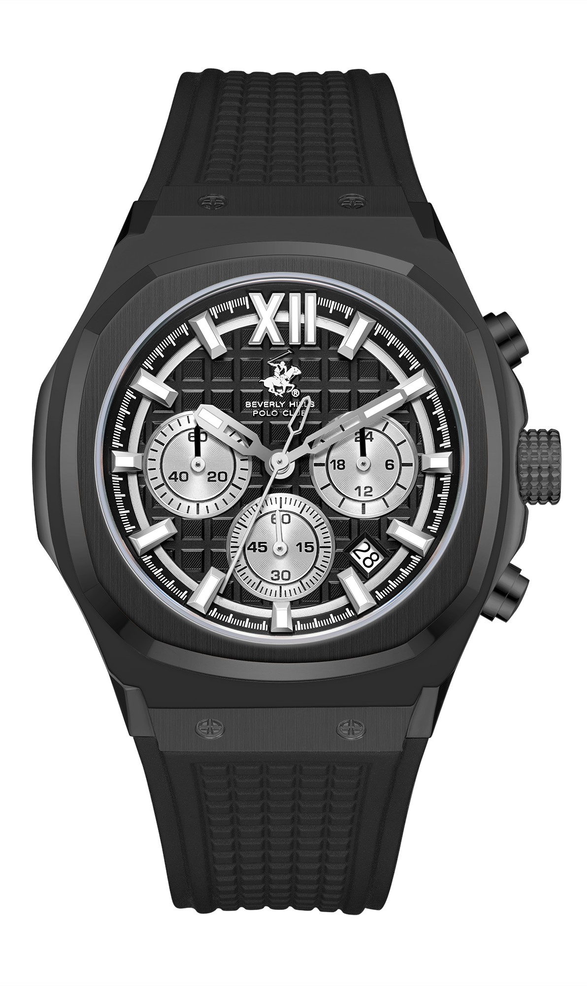 BEVERLY HILLS POLO CLUB  Мужские часы, кварцевый механизм, сталь с покрытием, 45,5 мм