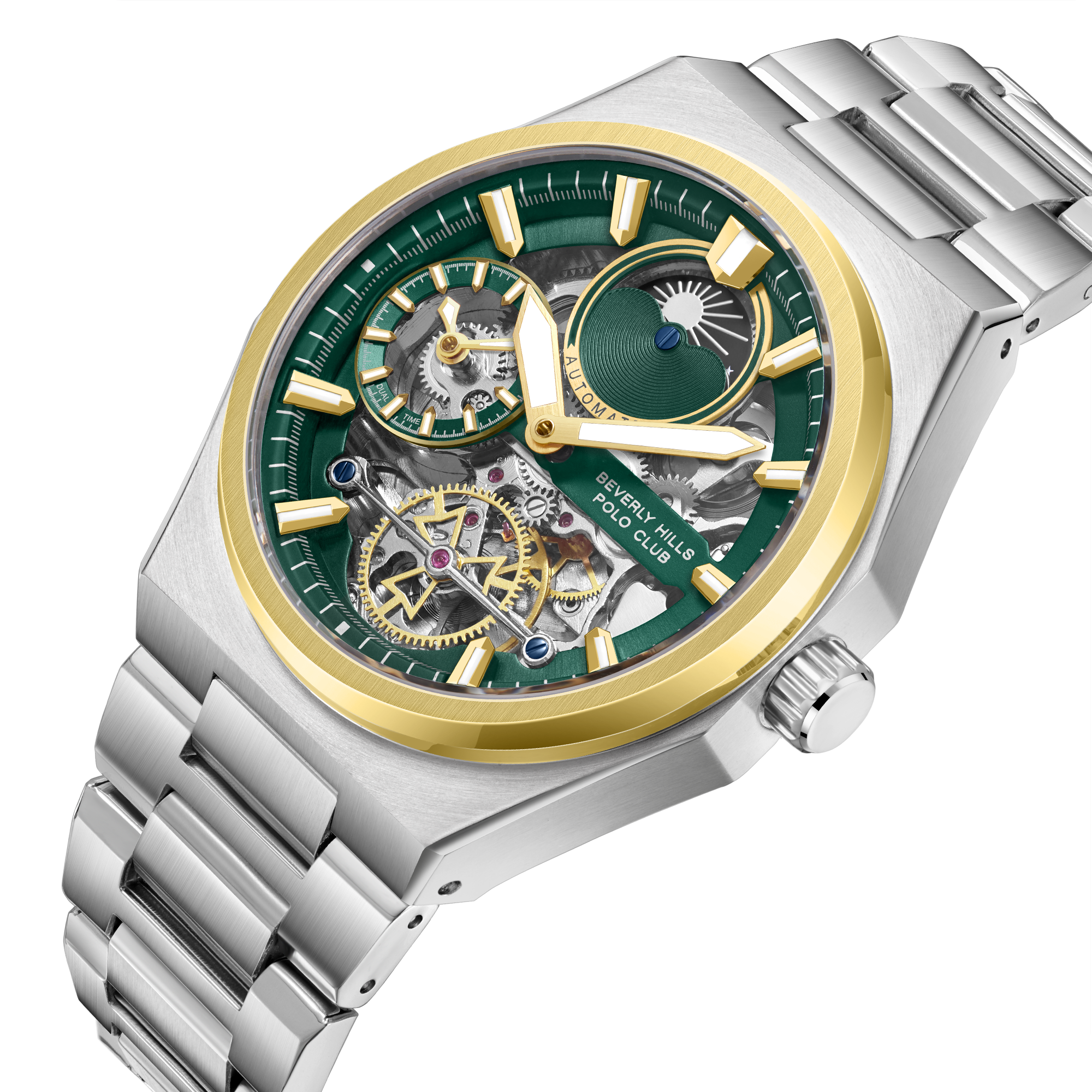 BEVERLY HILLS POLO CLUB  Мужские часы, автоматический механизм, сталь, 42 мм