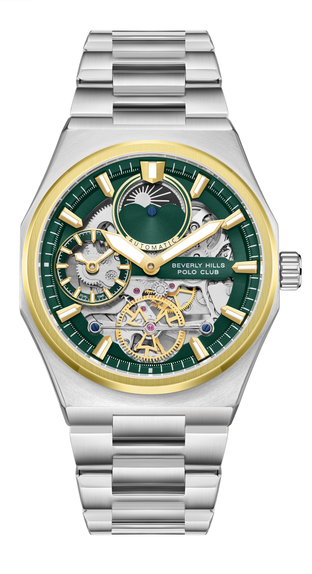 BEVERLY HILLS POLO CLUB  Мужские часы, автоматический механизм, сталь, 42 мм