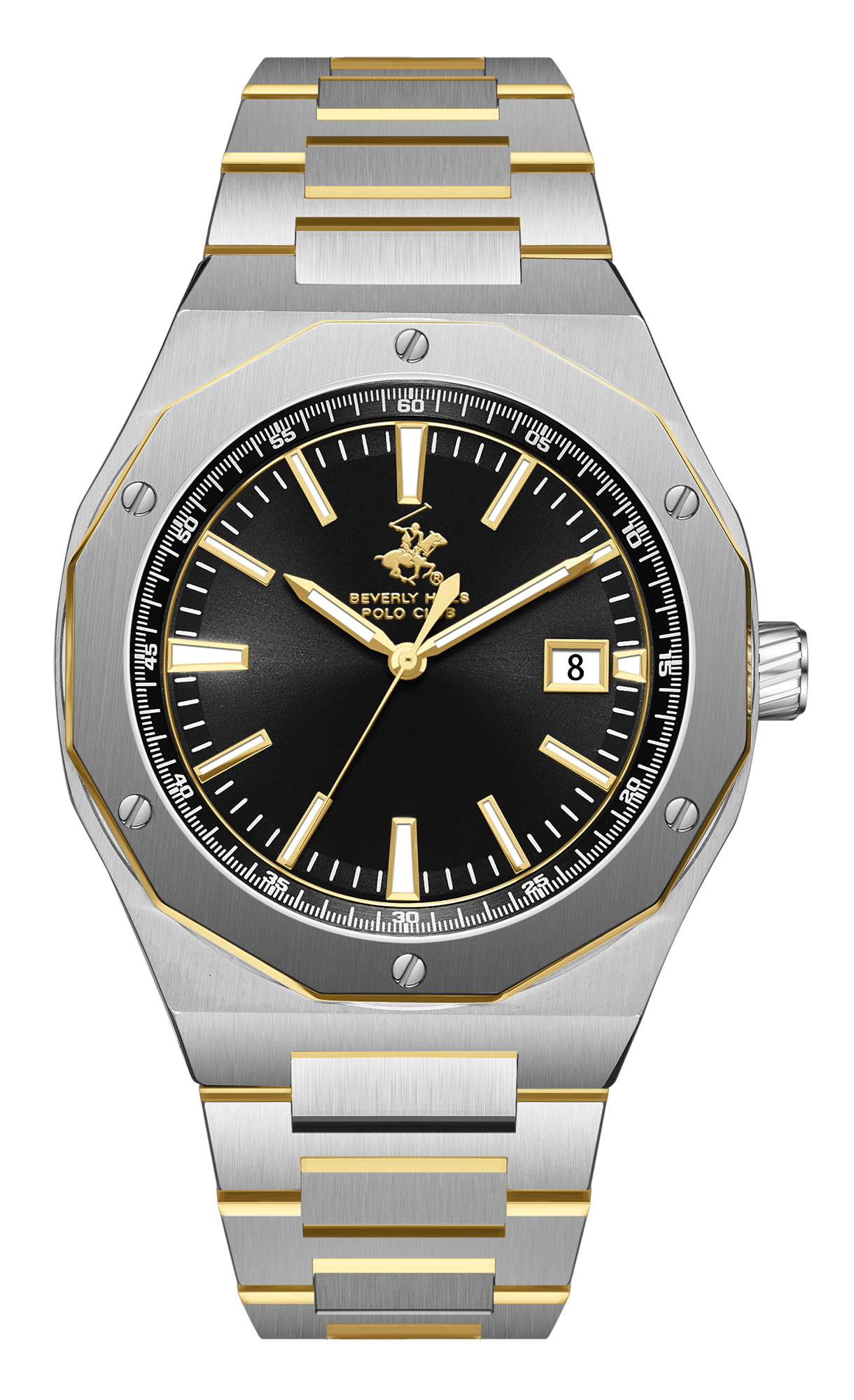 BEVERLY HILLS POLO CLUB  Мужские часы, кварцевый механизм, сталь с покрытием, 43 мм