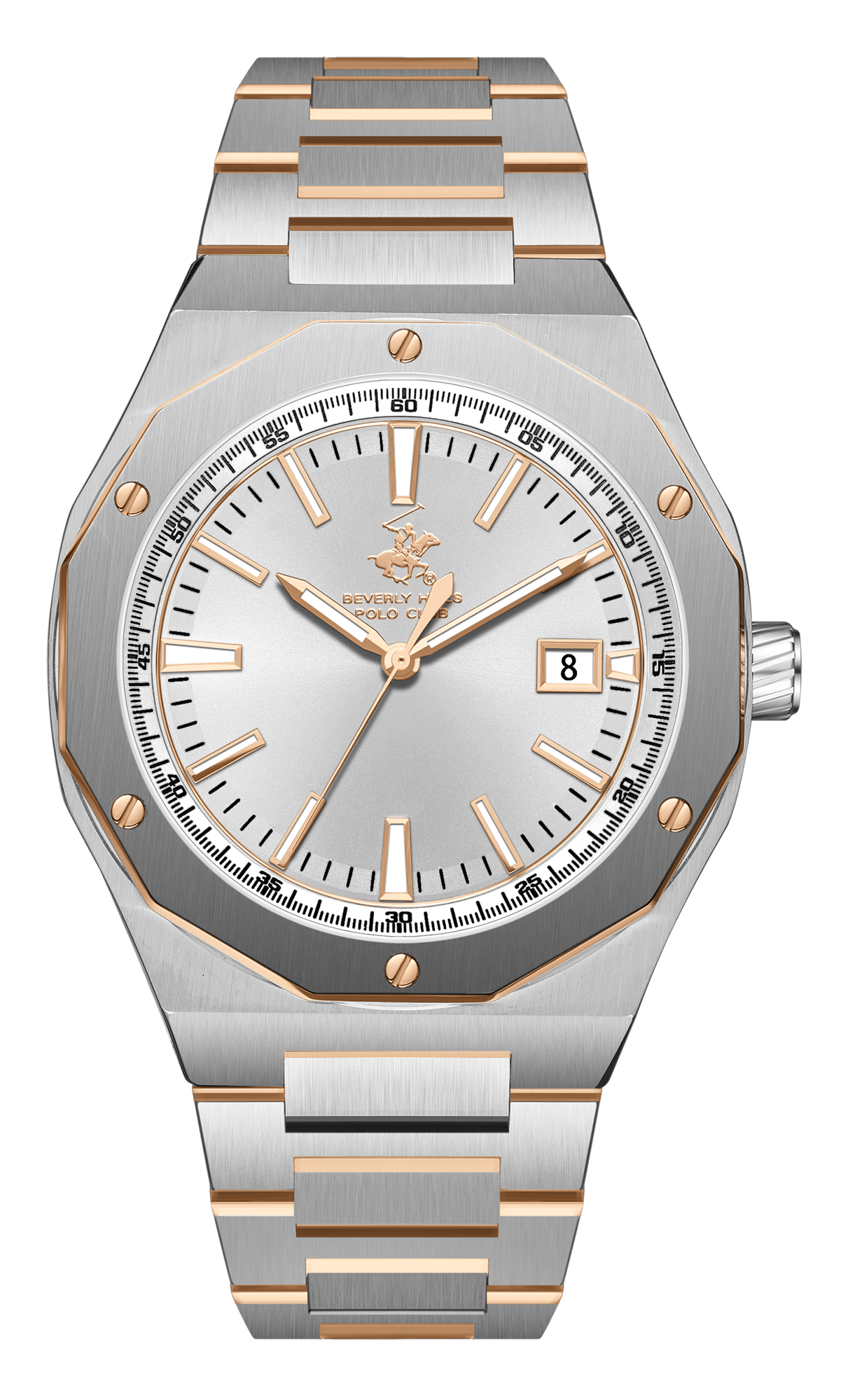 BEVERLY HILLS POLO CLUB  Мужские часы, кварцевый механизм, сталь с покрытием, 43 мм