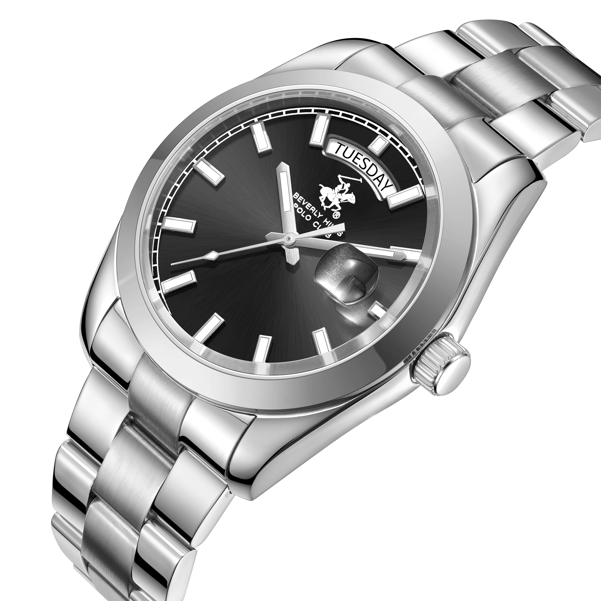 BEVERLY HILLS POLO CLUB  Мужские часы, кварцевый механизм, сталь, 41 мм