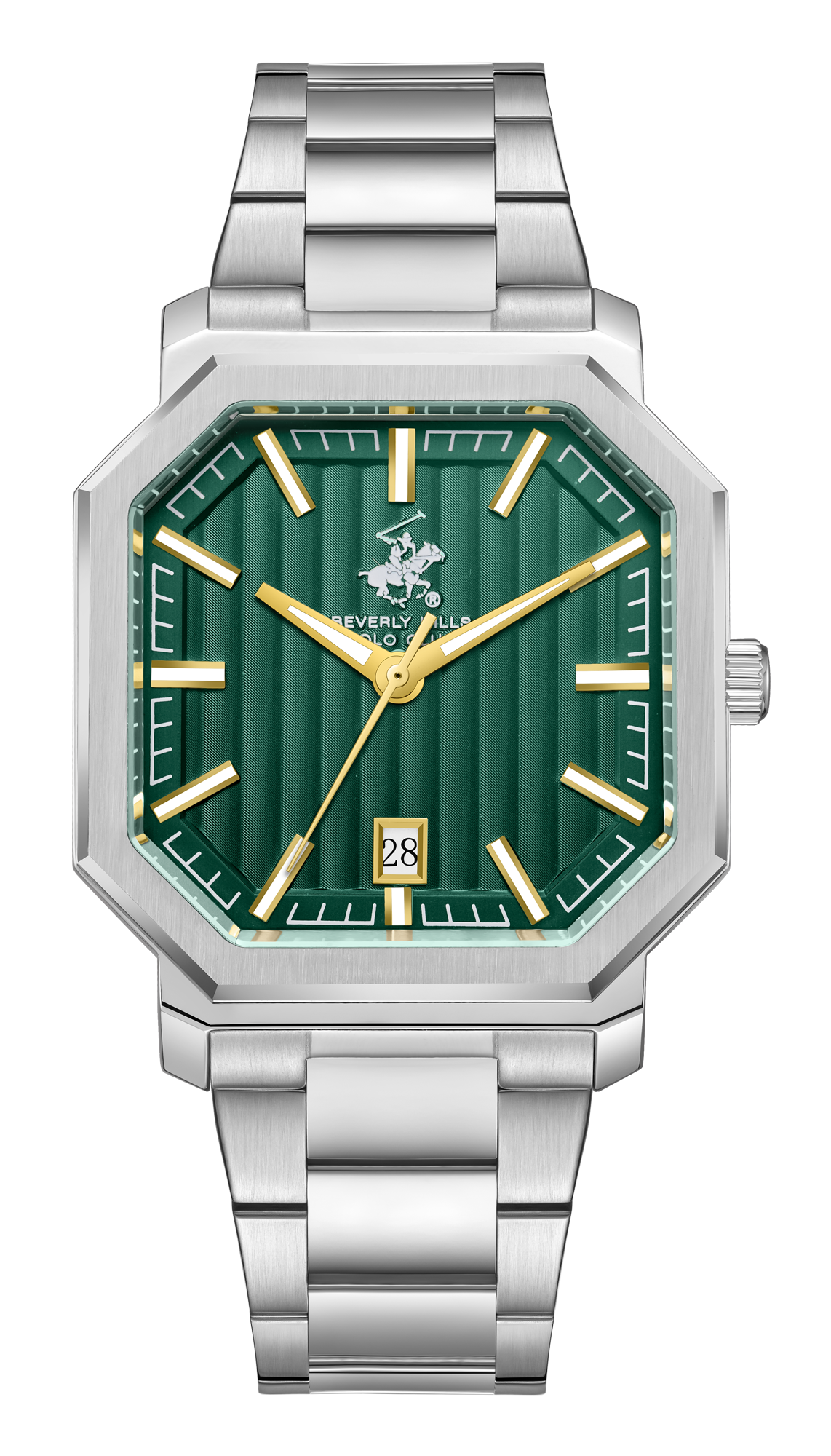 BEVERLY HILLS POLO CLUB  Мужские часы, кварцевый механизм, сталь, 38 мм