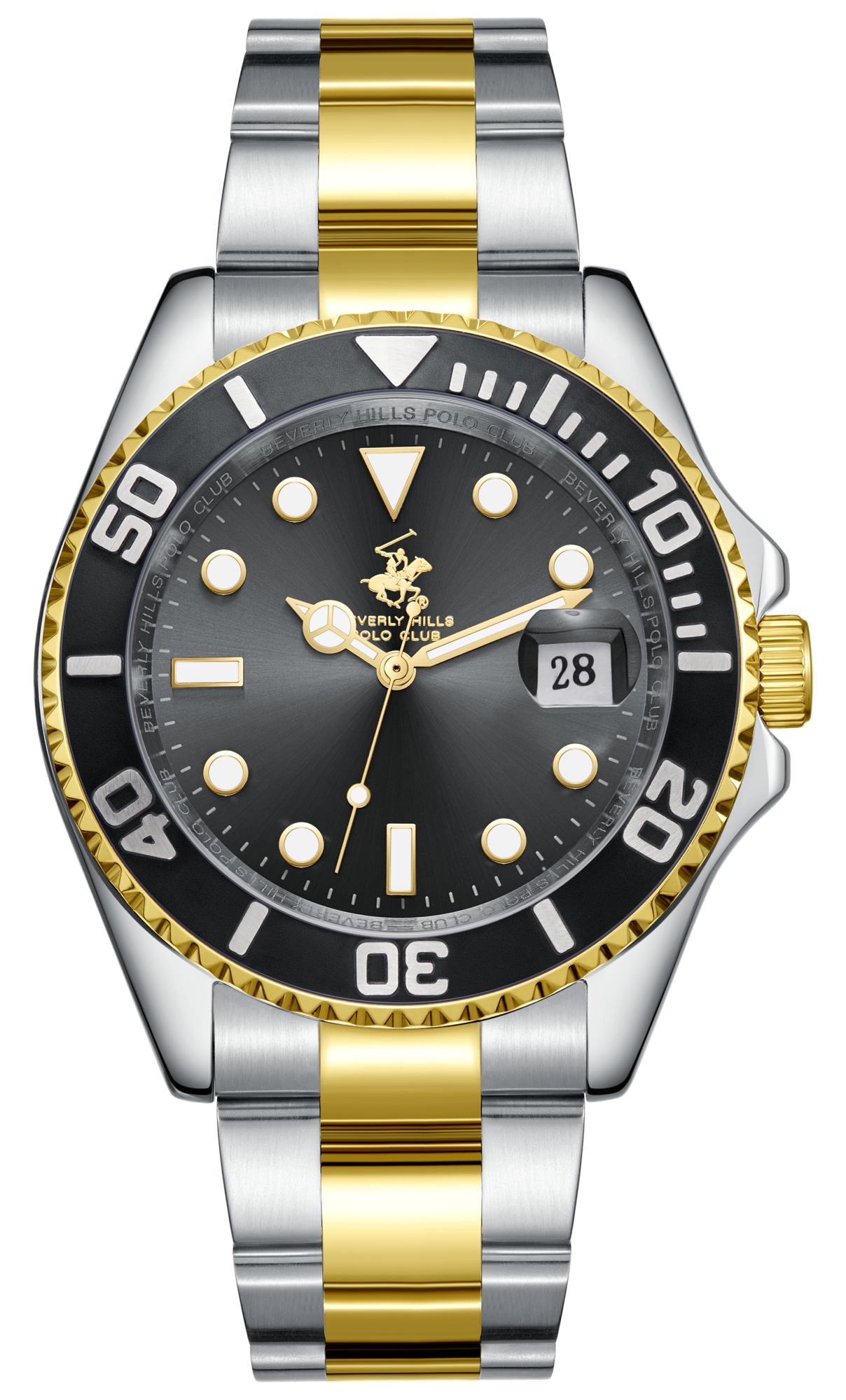 BEVERLY HILLS POLO CLUB  Мужские часы, кварцевый механизм, сталь с покрытием, 40,5 мм