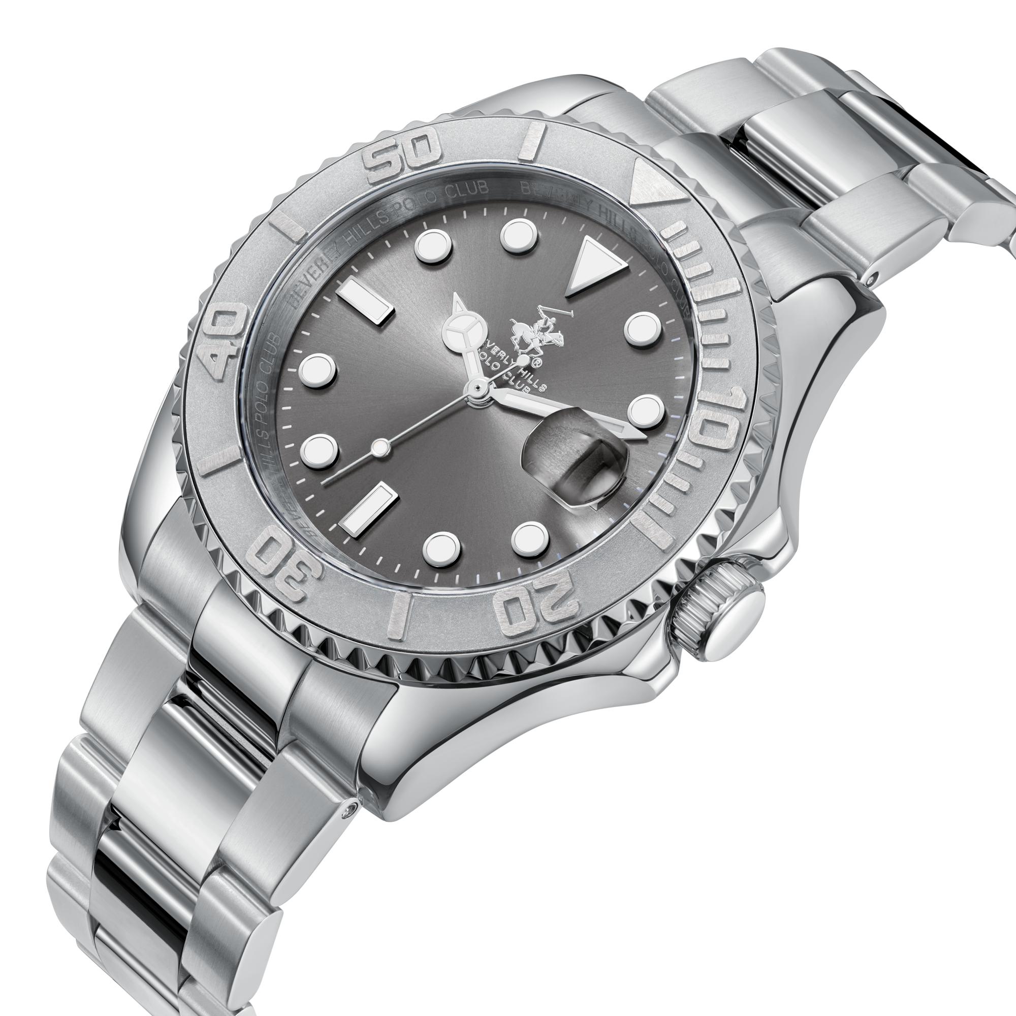 BEVERLY HILLS POLO CLUB  Мужские часы, кварцевый механизм, сталь, 40,5 мм