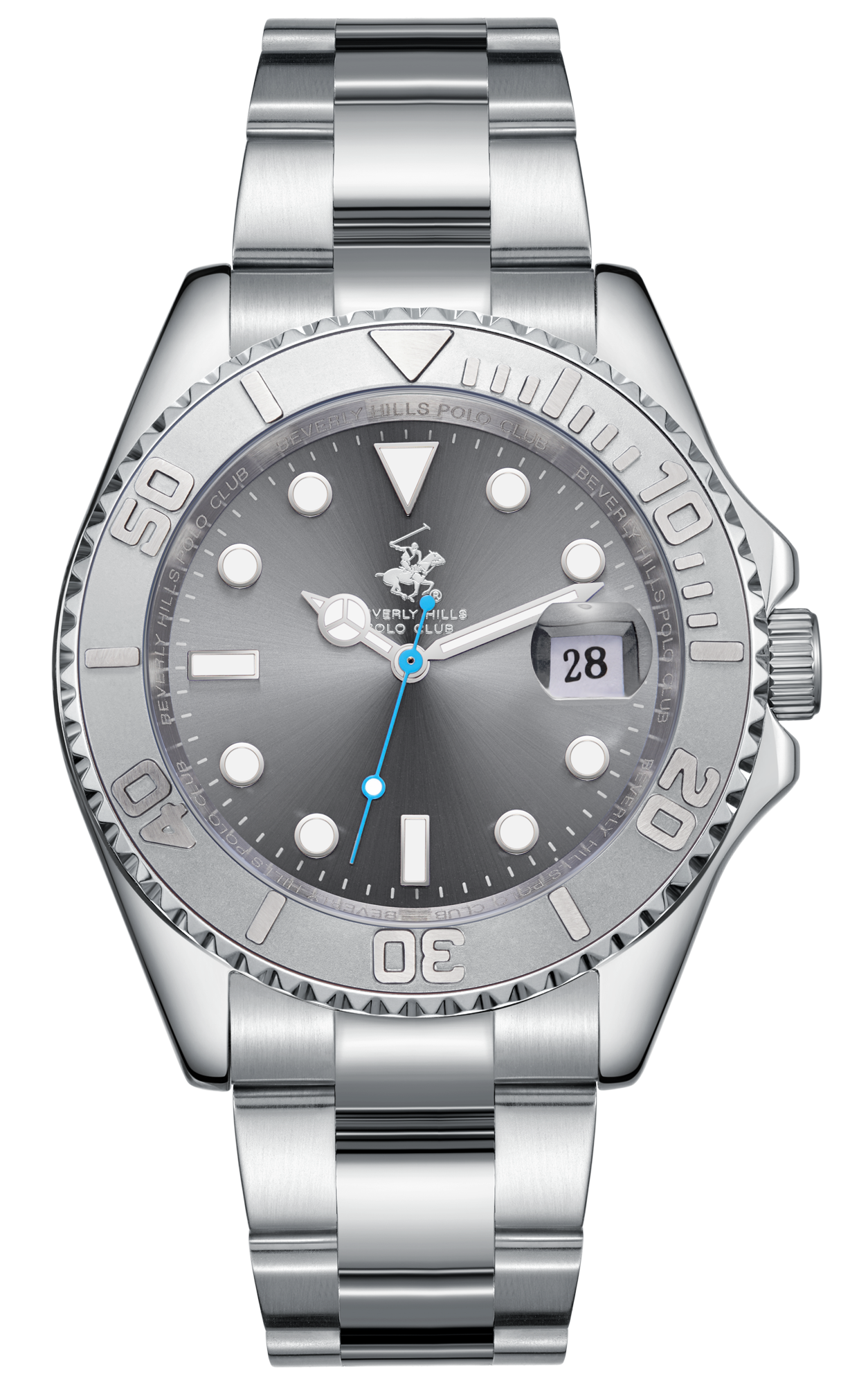 BEVERLY HILLS POLO CLUB  Мужские часы, кварцевый механизм, сталь, 40,5 мм