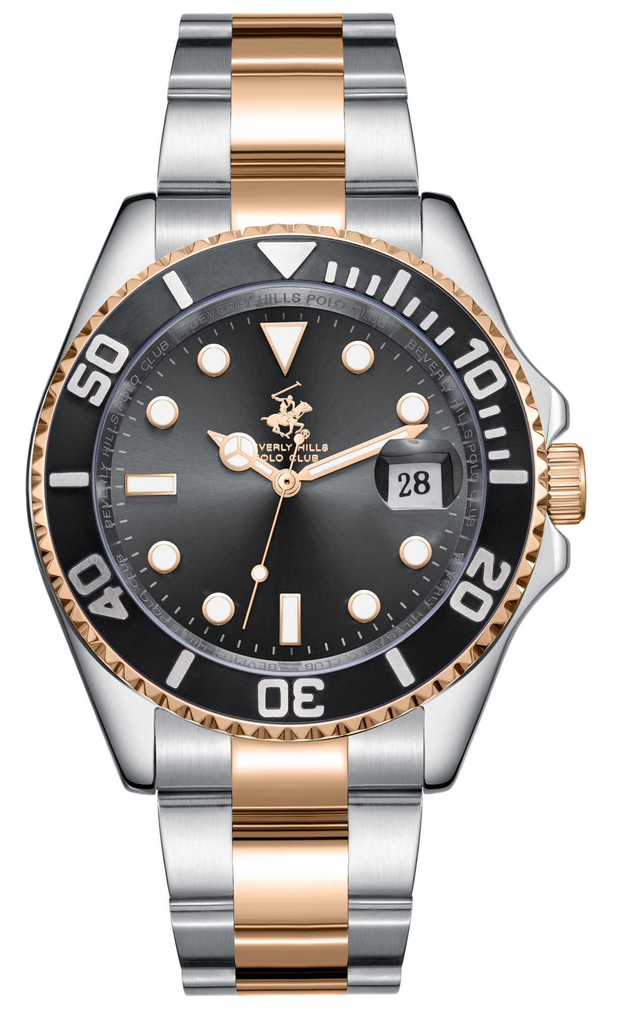 BEVERLY HILLS POLO CLUB  Мужские часы, кварцевый механизм, сталь с покрытием, 40,5 мм