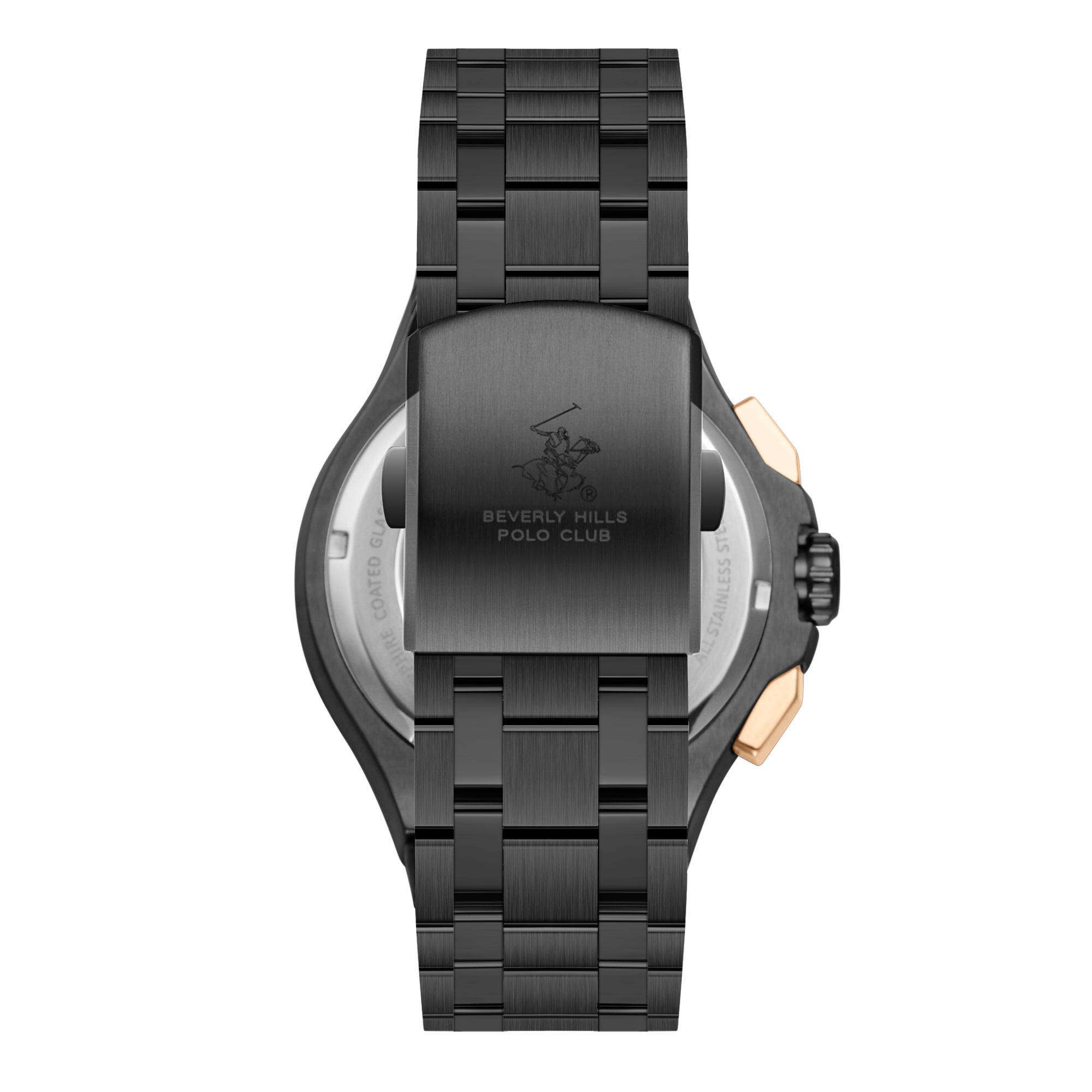 BEVERLY HILLS POLO CLUB  Мужские часы, кварцевый механизм, сталь с покрытием, 44 мм