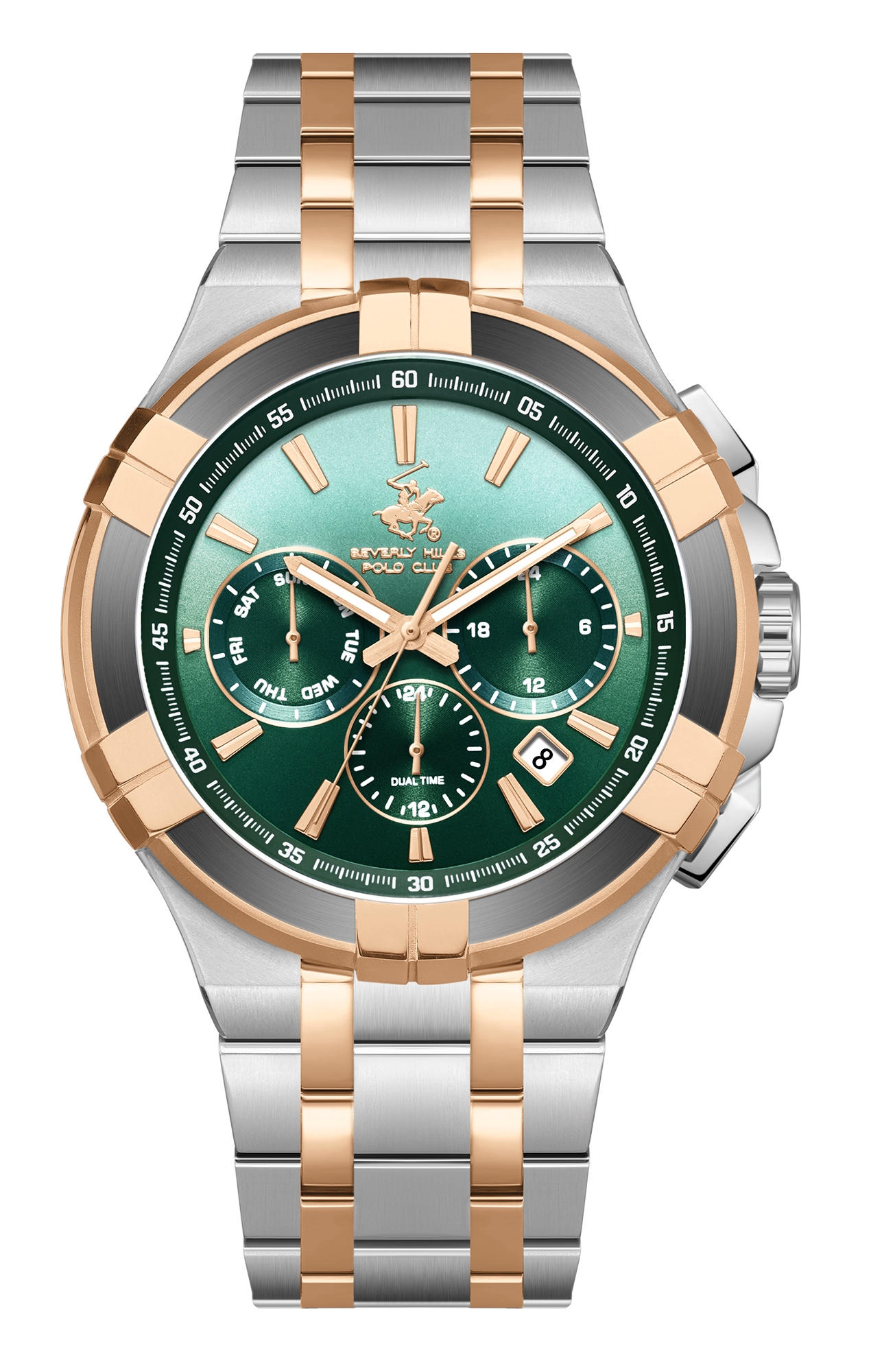 BEVERLY HILLS POLO CLUB  Мужские часы, кварцевый механизм, сталь с покрытием, 44 мм