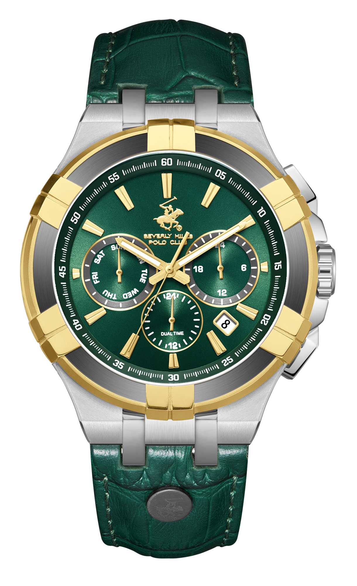 BEVERLY HILLS POLO CLUB  Мужские часы, кварцевый механизм, сталь с покрытием, 44 мм