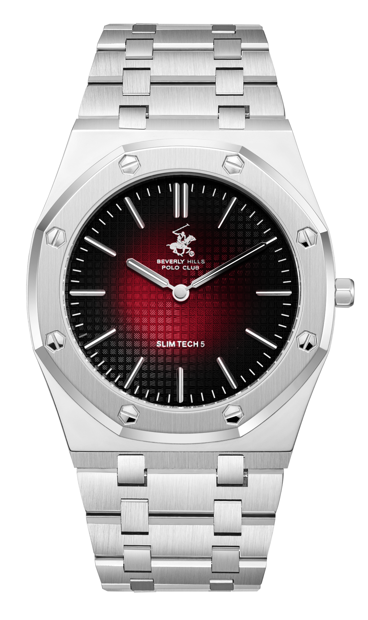 BEVERLY HILLS POLO CLUB   часы, кварцевый механизм, сталь, 39 мм