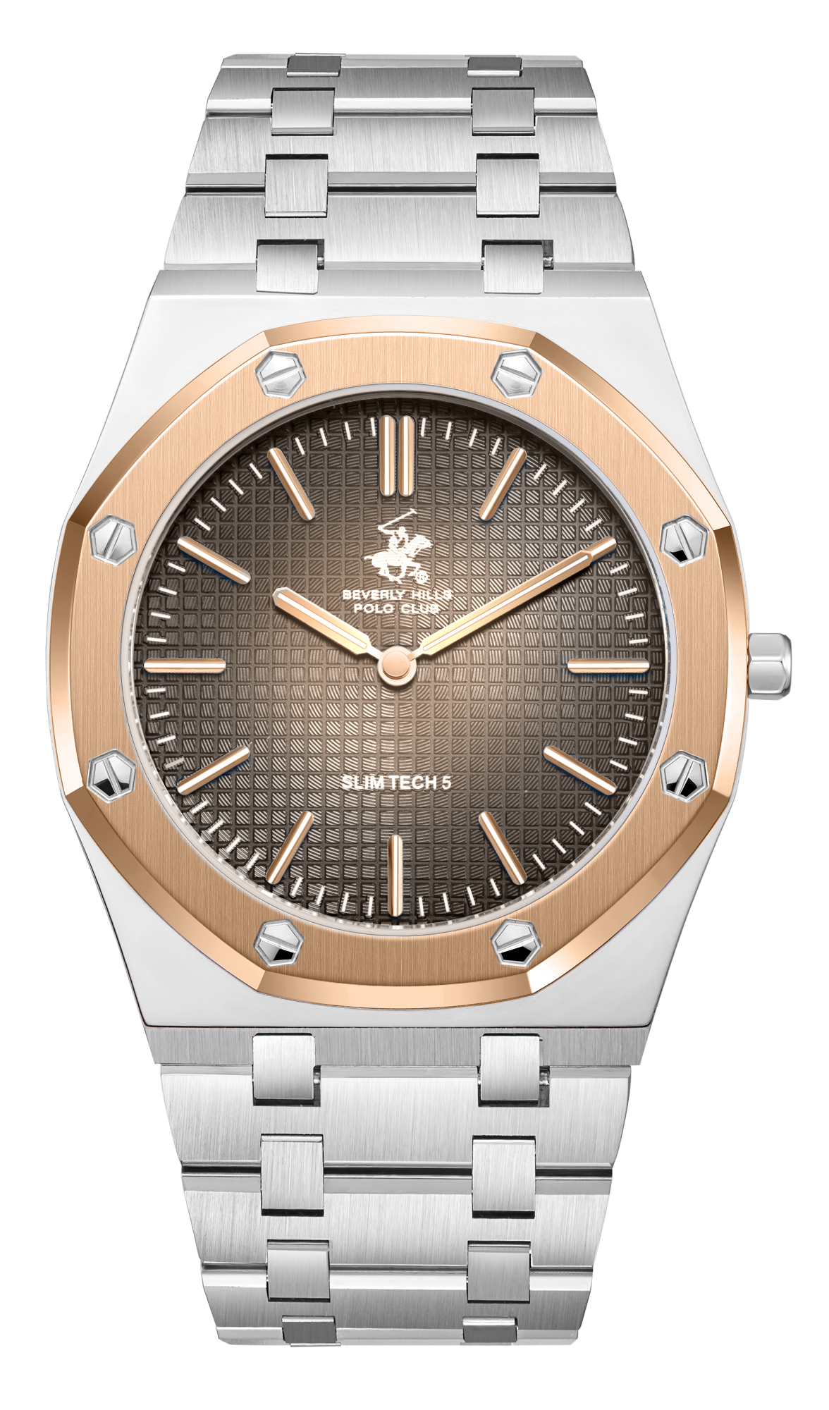 BEVERLY HILLS POLO CLUB   часы, кварцевый механизм, сталь с покрытием, 39 мм