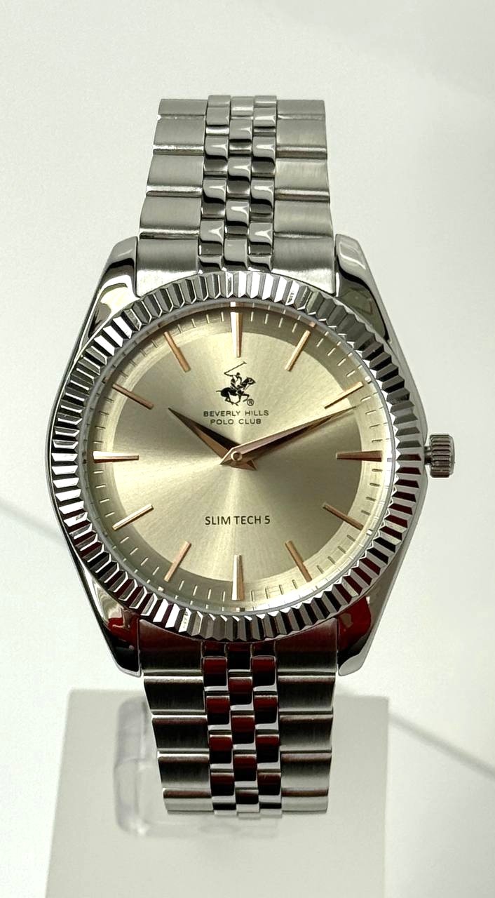 BEVERLY HILLS POLO CLUB   часы, кварцевый механизм, сталь, 39 мм