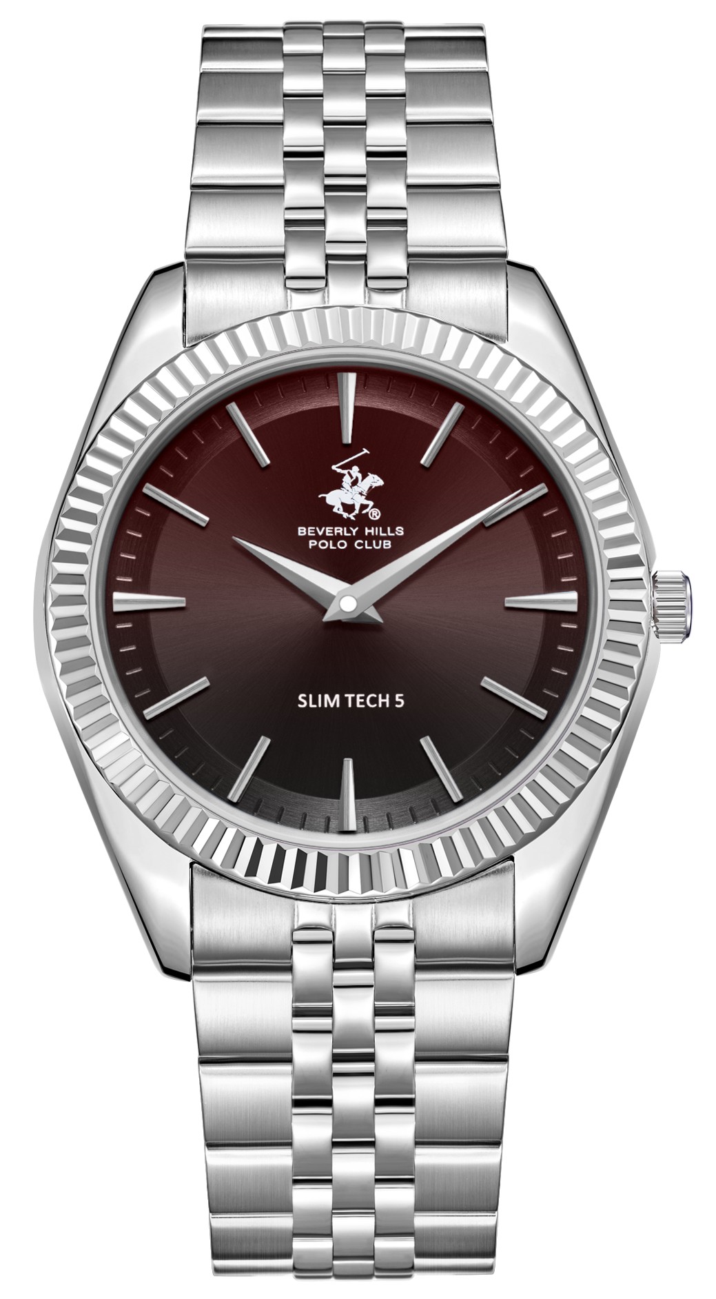 BEVERLY HILLS POLO CLUB   часы, кварцевый механизм, сталь, 39 мм