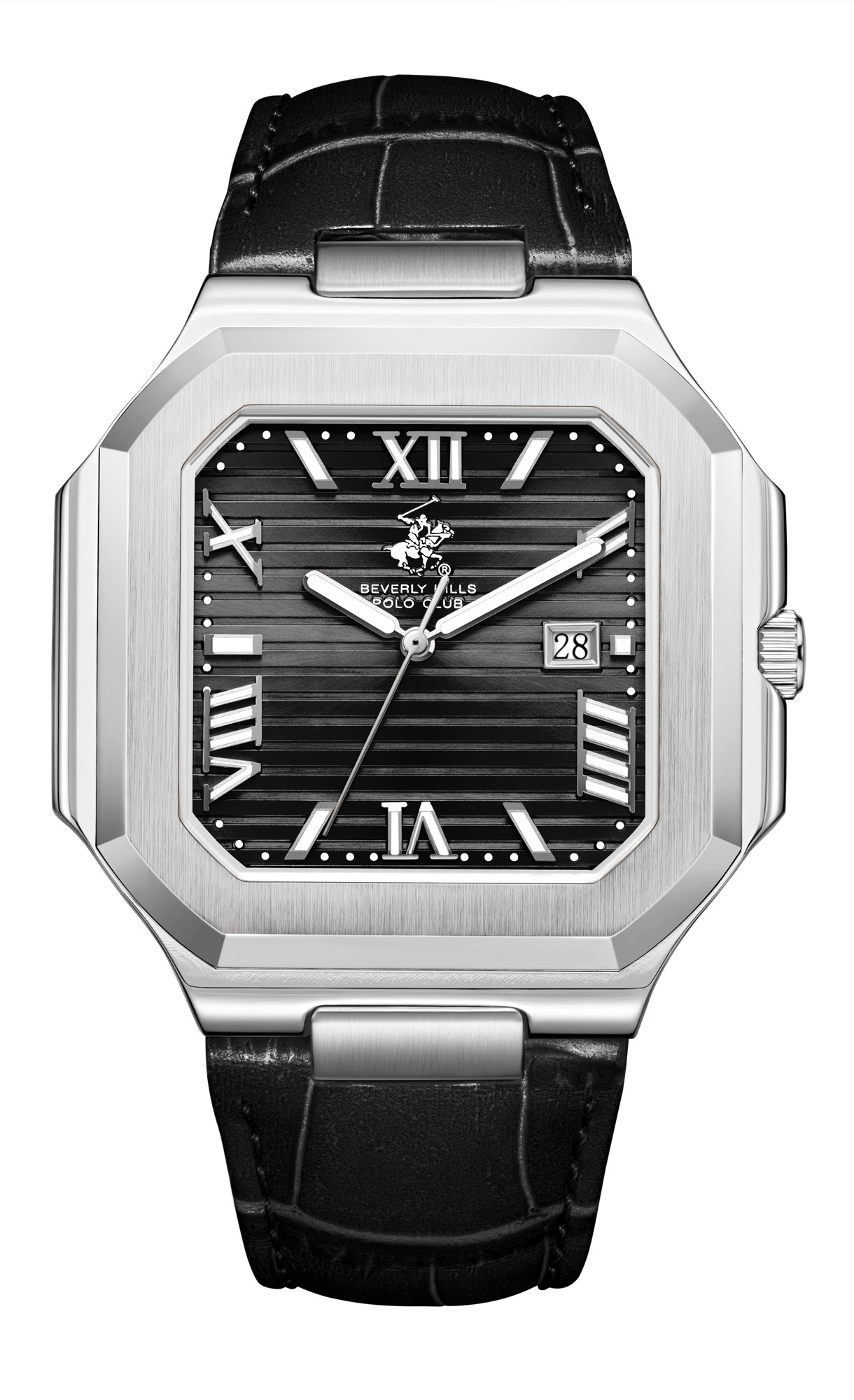 BEVERLY HILLS POLO CLUB   часы, кварцевый механизм, сталь, 45 мм