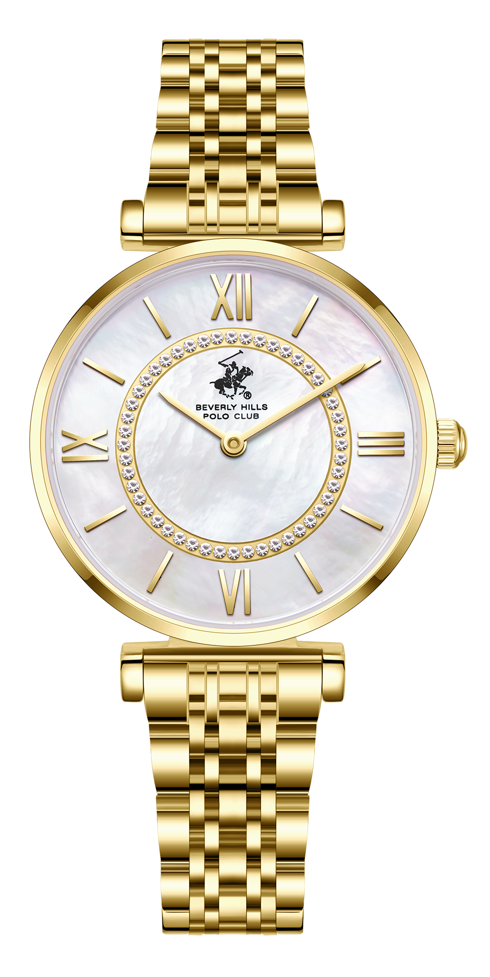 BEVERLY HILLS POLO CLUB   часы, кварцевый механизм, сталь с покрытием, 32 мм