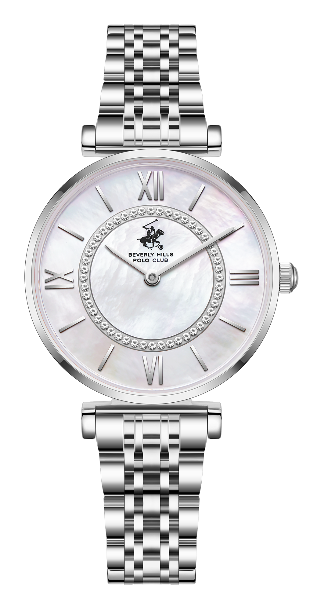 BEVERLY HILLS POLO CLUB   часы, кварцевый механизм, сталь, 32 мм